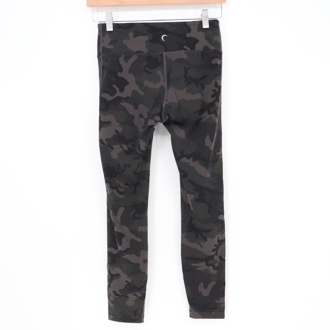 Zyia Active Leggings Womens S Distressed Camo Dark Green Laser Cut Excellent