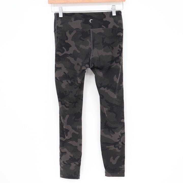 Zyia Active Leggings Womens S Distressed Camo Dark Green Laser Cut Excellent