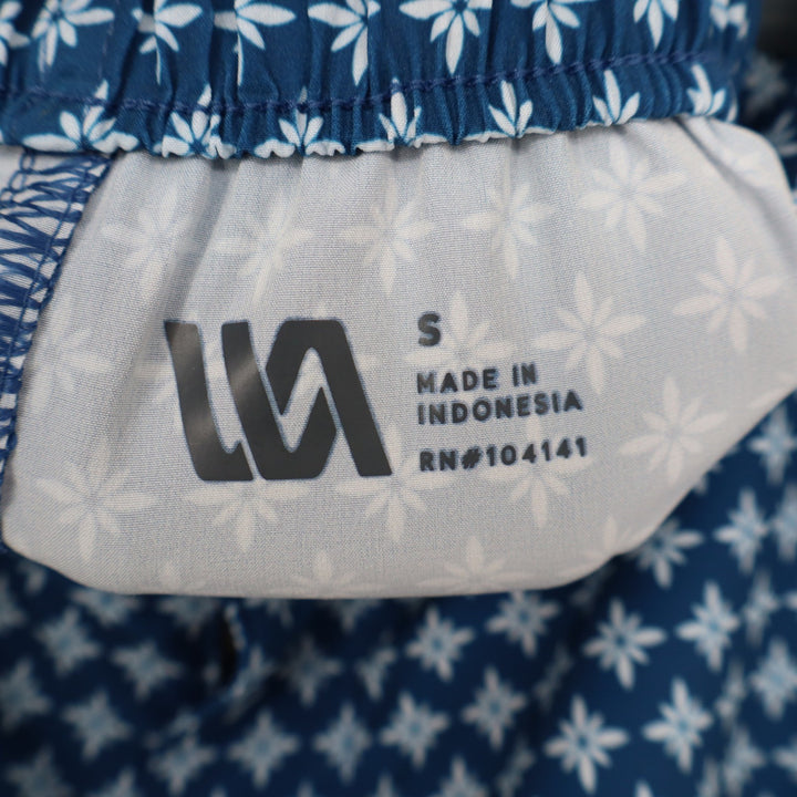 VRST Mens Resort Short 6" Print Deep Denim Blue Geometric Floral Small