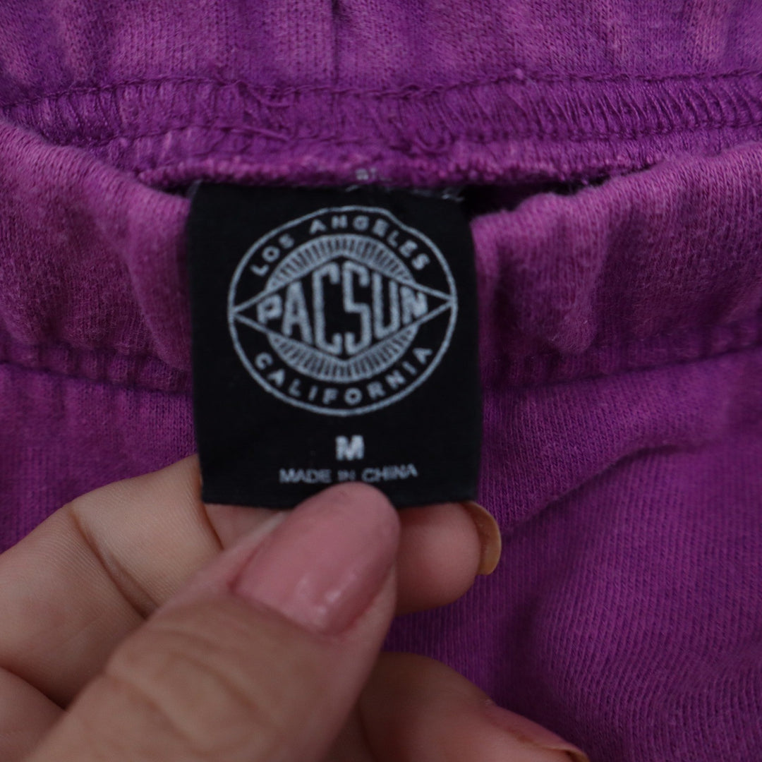 PacSun Magenta Purple Fleece Sweat Shorts Raw Hem High Waist Mens Womens Medium