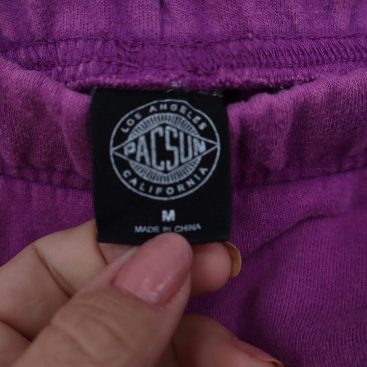 PacSun Magenta Purple Fleece Sweat Shorts Raw Hem High Waist Mens Womens Medium