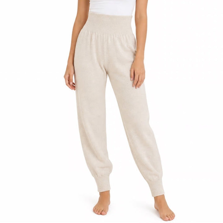 Cynthia Rowley Womens Small Oatmeal Beige Cotton Cashmere Knit Joggers Pants