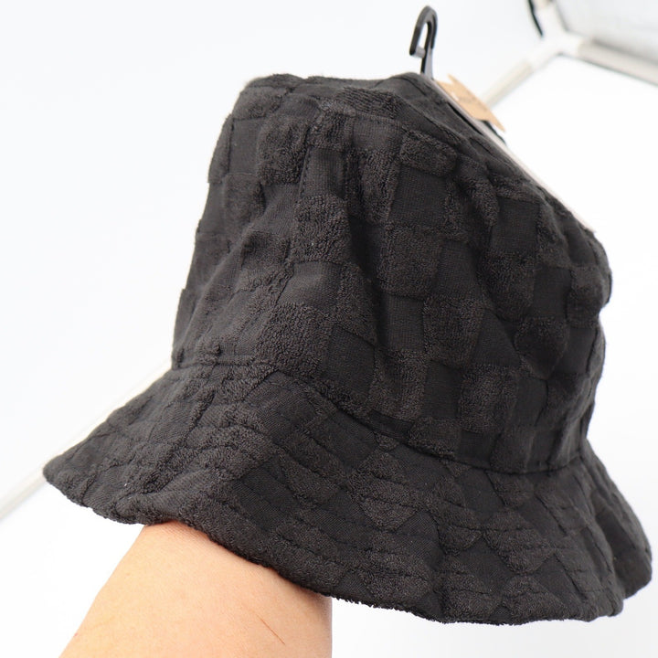 C.C Bucket Hat Womens OS Checkered Black UPF 50+ UV Protection Sun Hat New