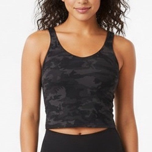 POSHDIVAH Camouflage Tank Top V Neck Athletic Workout Stretch Size L