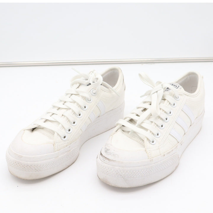 Adidas Nizza Platform Sneakers Womens 9 Cloud White Canvas Shoes