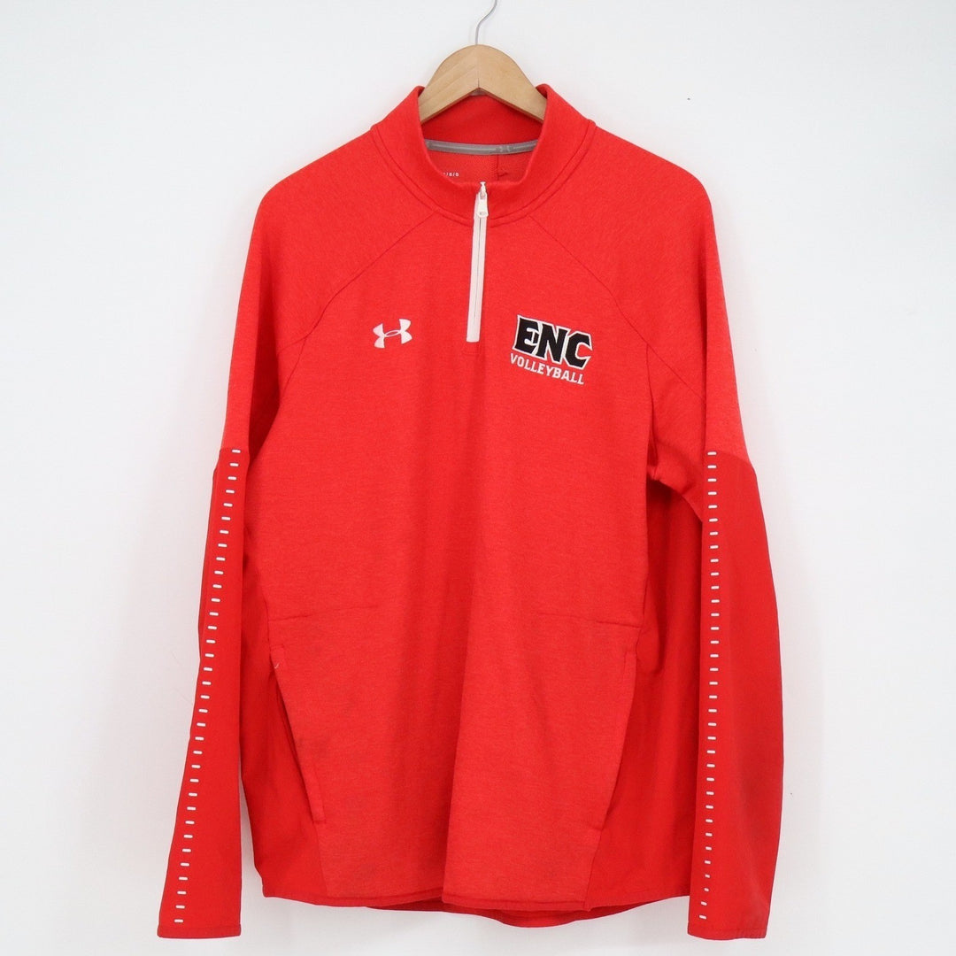 Under Armour Mens Red ENC Volleyball ColdGear Quarter Zip Pullover Large