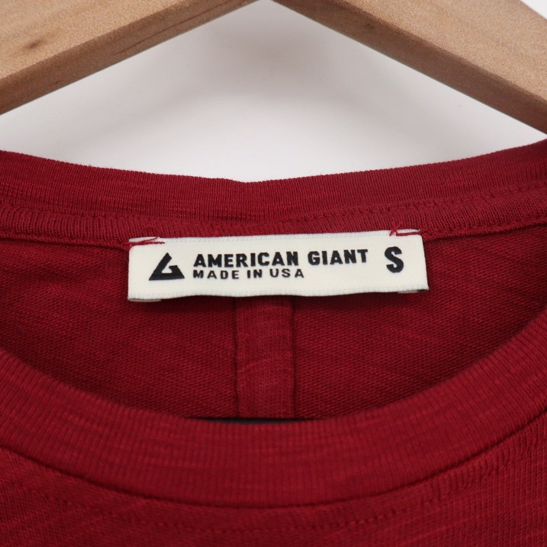 American Giant Womens Long Sleeve Crew Neck Tee Top Size S Made USA