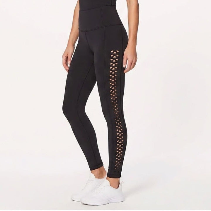 CALIA Inspire Crochet 7/8 Leggings Pure Black WAX15202 Womens XL NEW