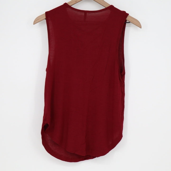 Splash Tank Top Womens Large Red Stretch Criss Cross Neck Sleeveless Pullover