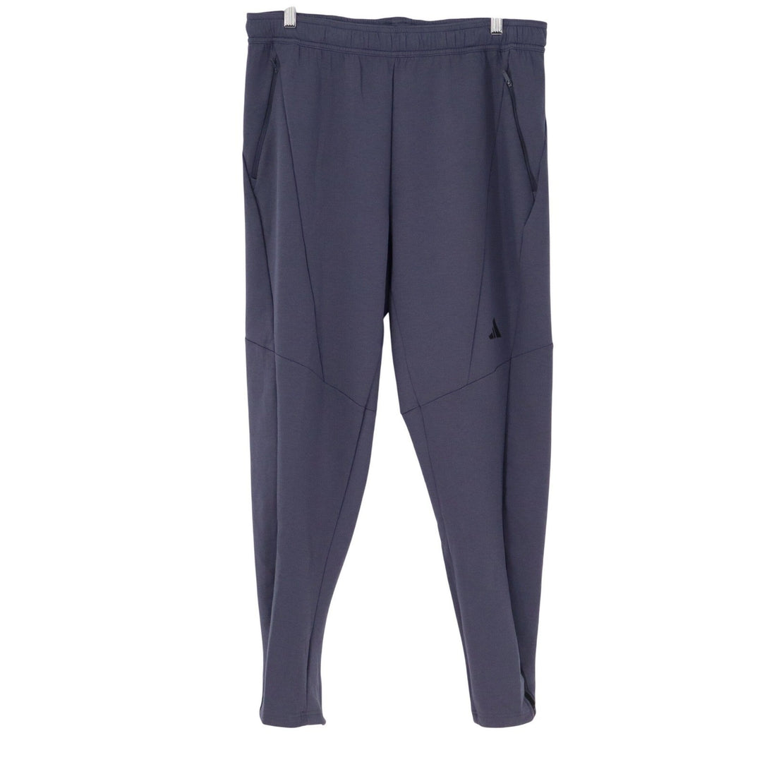 Adidas Mens D4T Knit Training Pants Shadow Navy Blue Slim Fit Joggers L