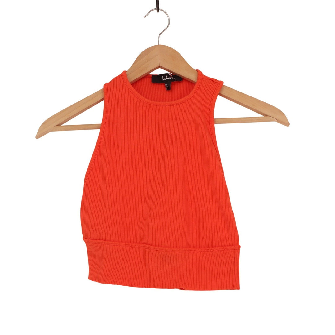 Lulus Absolute Edge Two Piece Bodycon Midi Dress Womens Small Orange Sleeveless