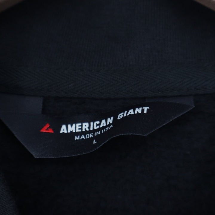 American Giant Bomber Jacket Mens Large Black Full Zip Cotton Fleece Outdoor