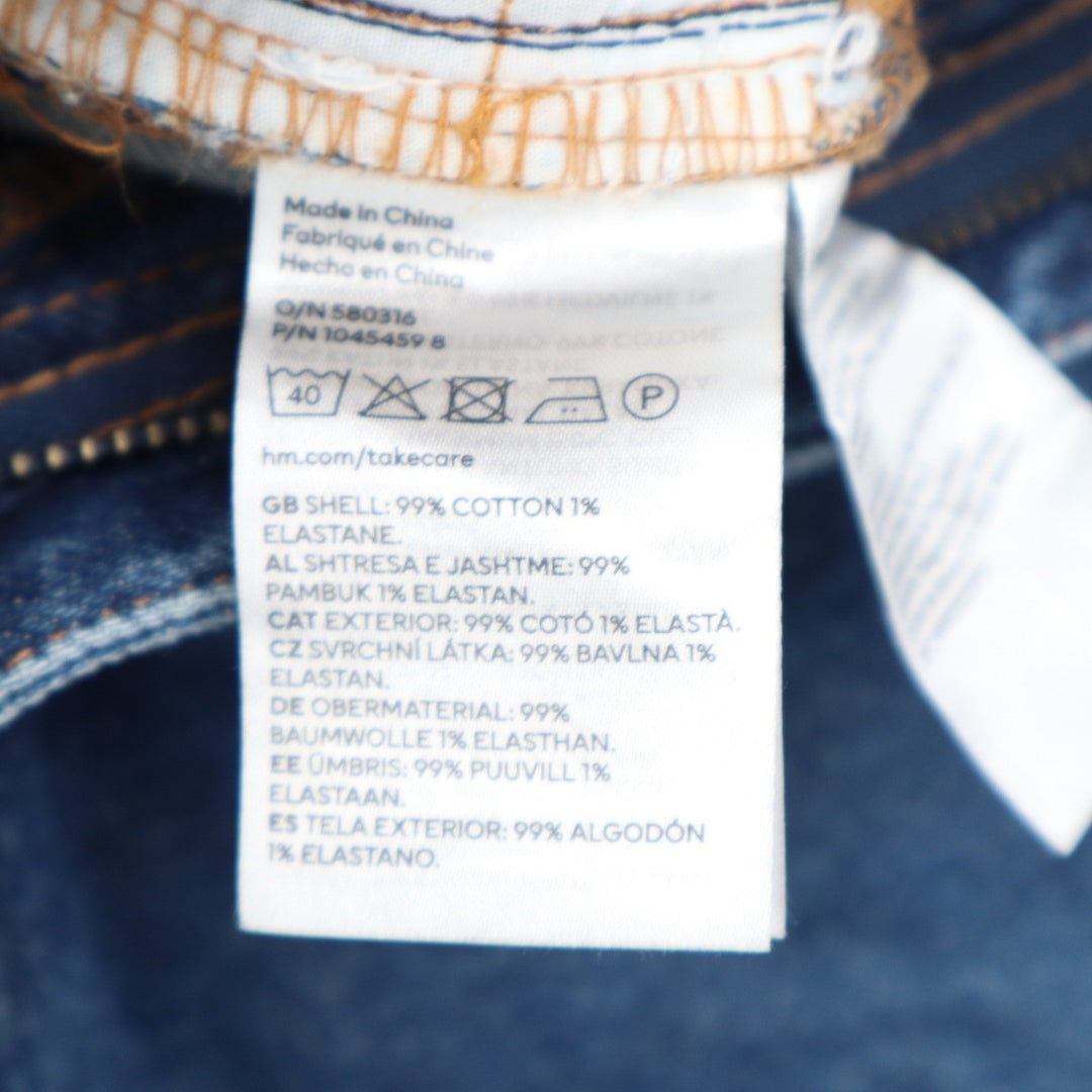 H&M Wide Leg High Waist Blue Jeans Size 12 Medium Wash 1045459 8
