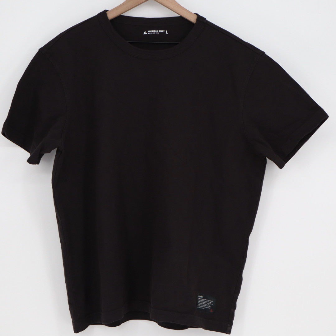 American Giant Crew Neck T Shirt Black Made in USA Size Large Mens Basic Tee