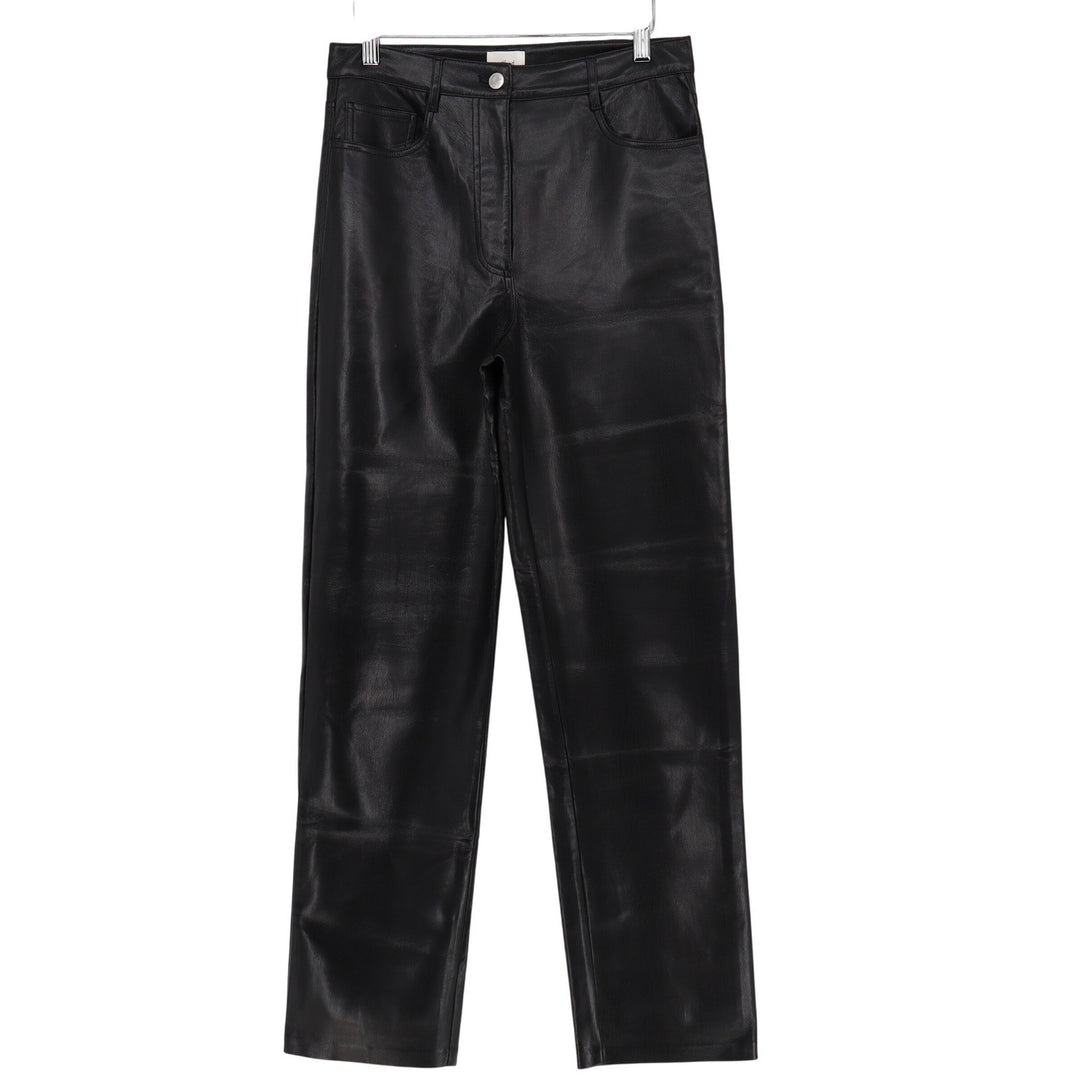 Wilfred Free Melina Black Vegan Leather Straight Leg Pants Size 8 81518