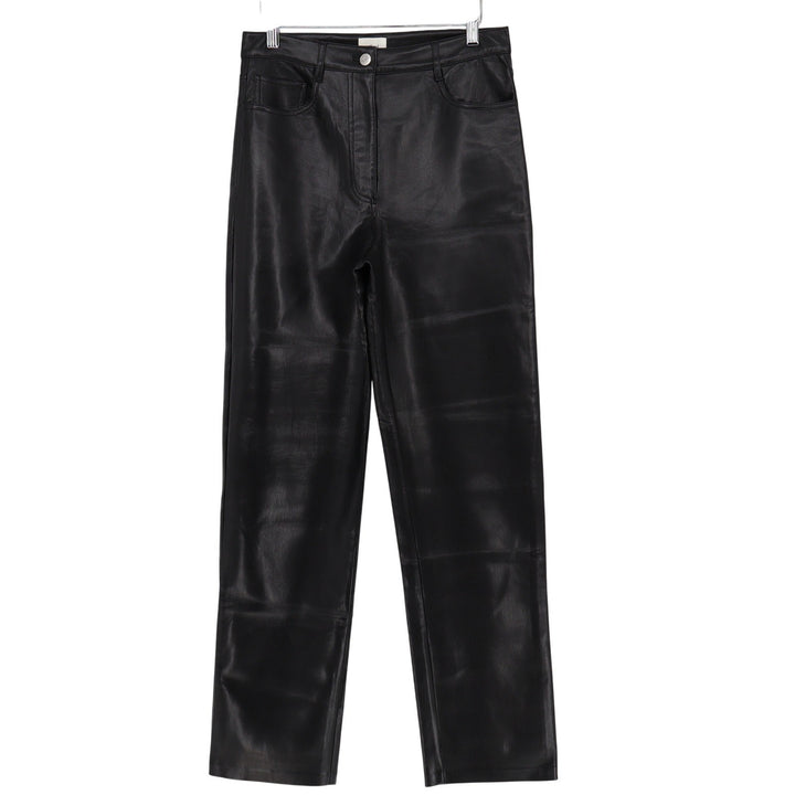 Wilfred Free Melina Black Vegan Leather Straight Leg Pants Size 8 81518