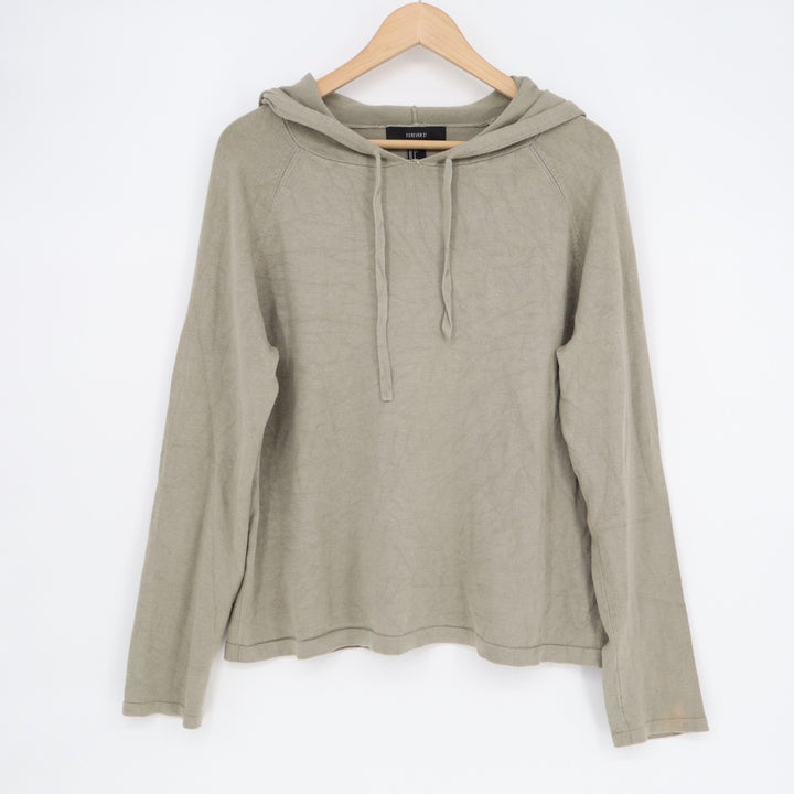 Forever 21 Hoodie Womens Large Olive Green Raglan Sleeve Drawstring Pullover