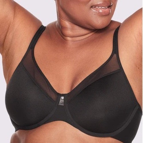 Bali One Smooth U Ultra Light Bra Womens 36DD Black Stretch Underwire Padded