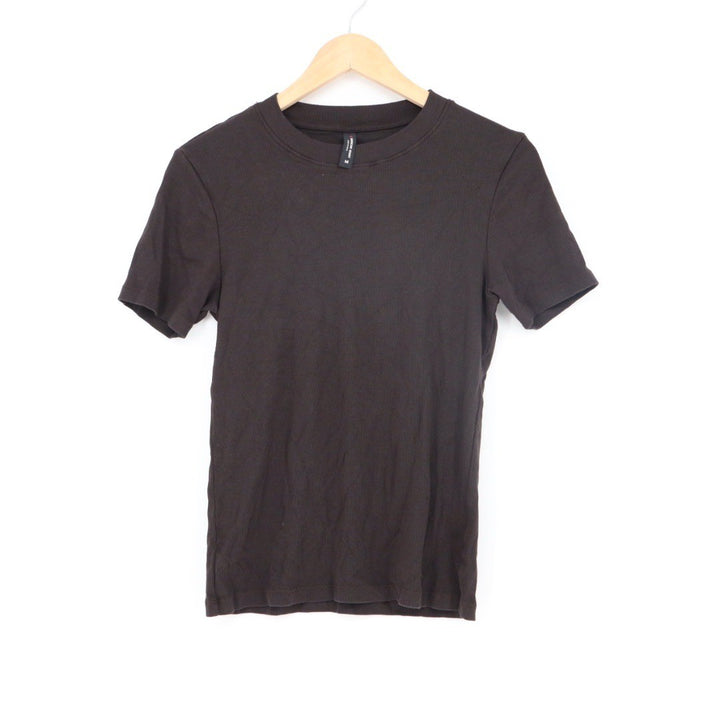 American Giant Womens Ribbed T Shirt Crew Neck Short Sleeve Basic Top Size M