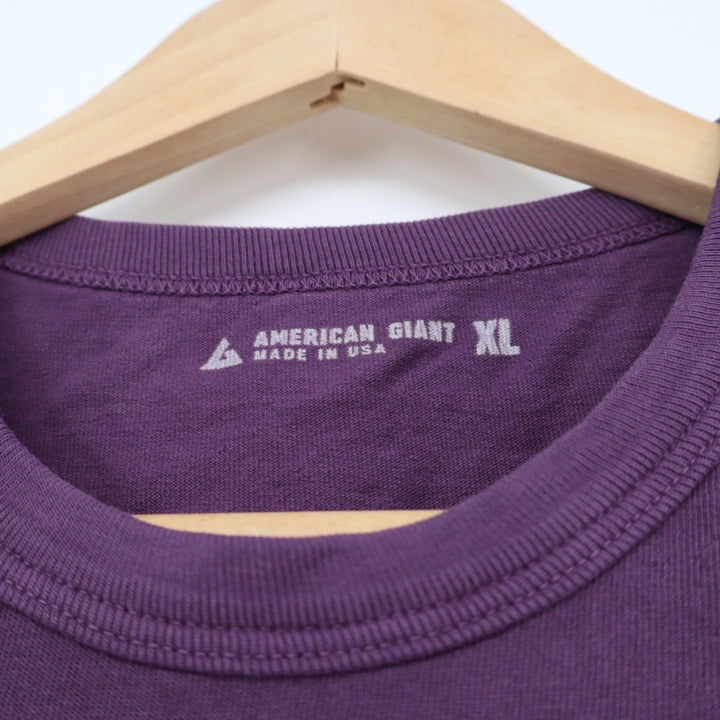 American Giant XL T Shirt Purple Cotton Made in USA Casual Crew Neck Mens Womens