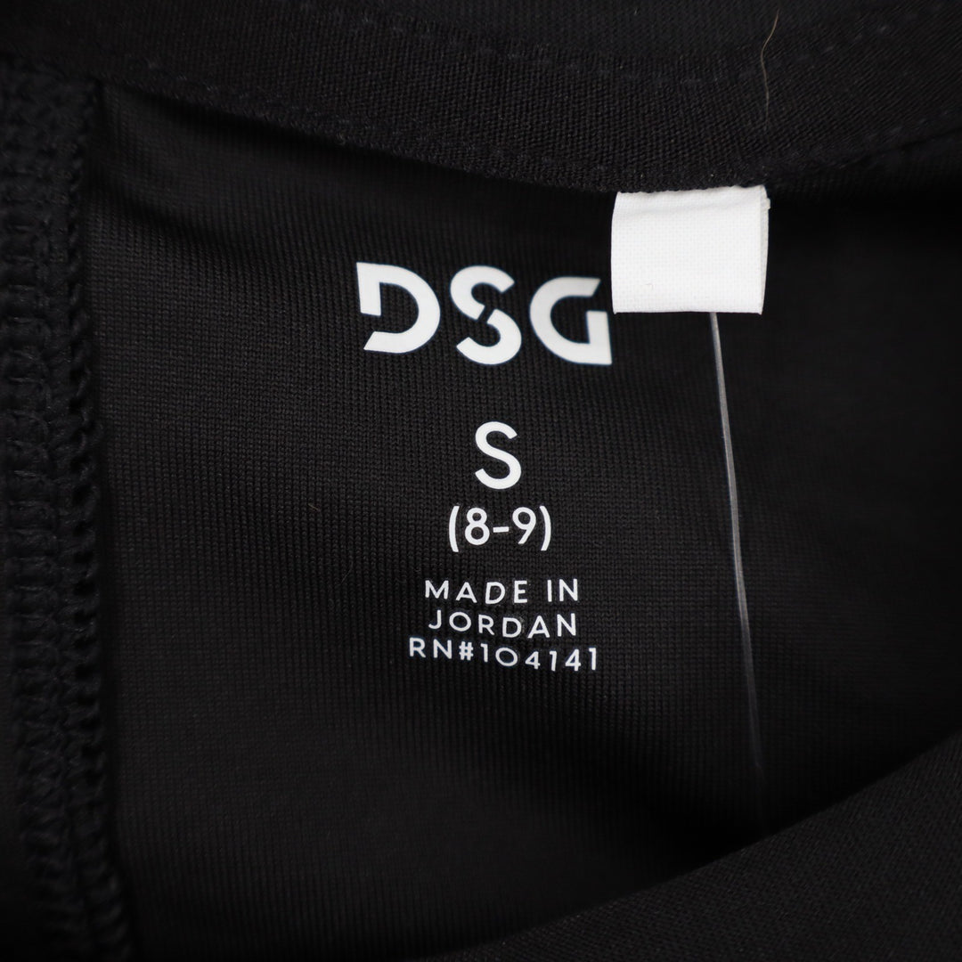 DSG Girls Movement Tee Pure Black Short Sleeve Athletic Shirt S 8-9