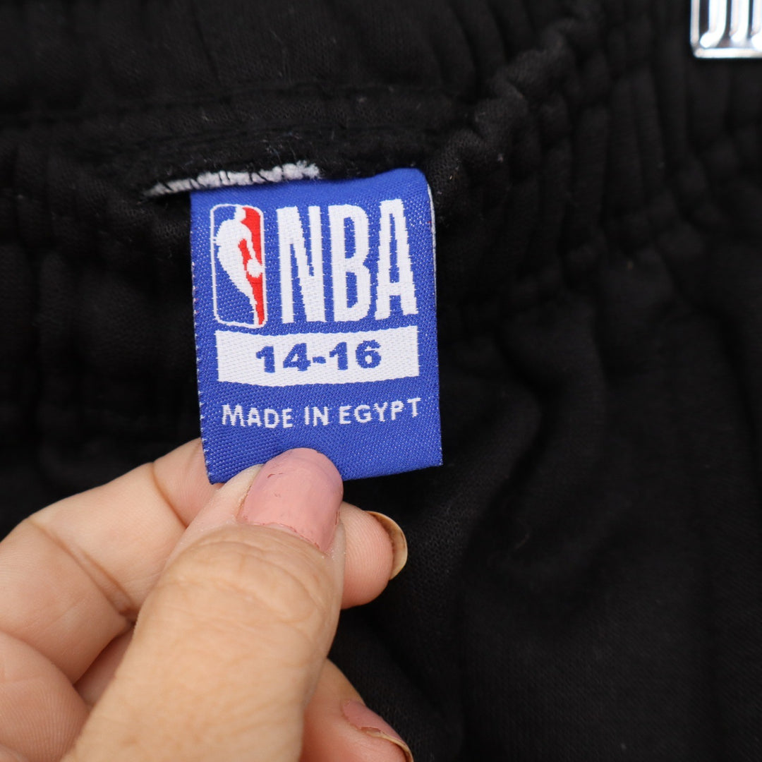 NBA Boys Black Jogger Sweatpants Youth Size 14-16 Basketball Fleece Pants Logo