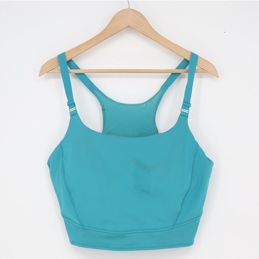 All In Motion Teal Blue Longline Racerback Sports Bra Plus Size 1X Adjustable