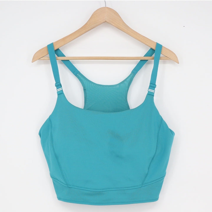 All In Motion Teal Blue Longline Racerback Sports Bra Plus Size 1X Adjustable