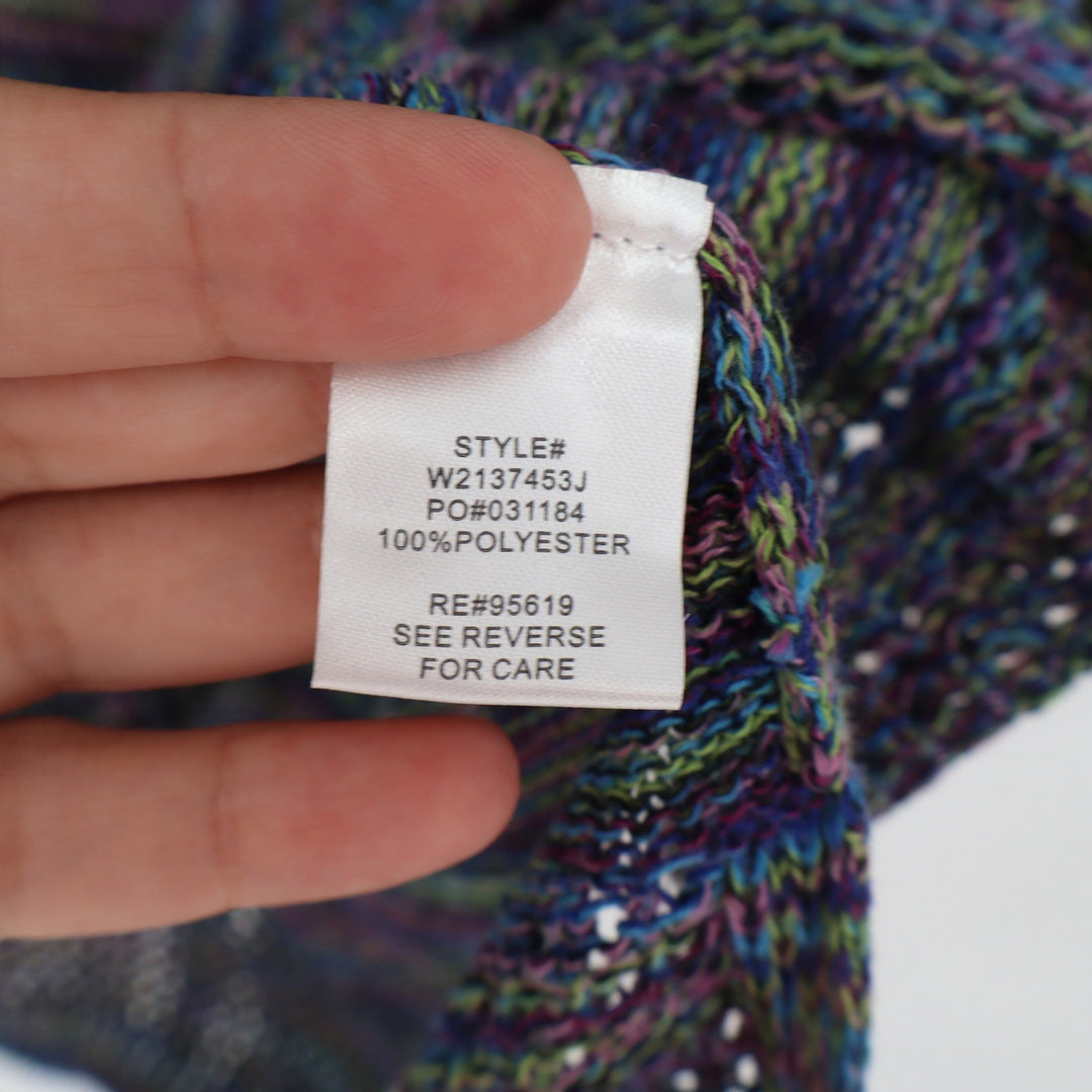 John Paul Richard Sweater Womens 2X Multi Space Dye Open Knit Exc