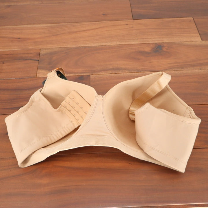 Vanity Fair Beauty Back Bra Women 38DD Beige Stretch Full Figure Wirefree Padded
