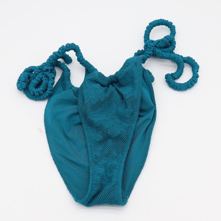 Aerie Bikini Bottom Womens S Cheekiest SIP Teal Pointelle Scrunchie Excellent
