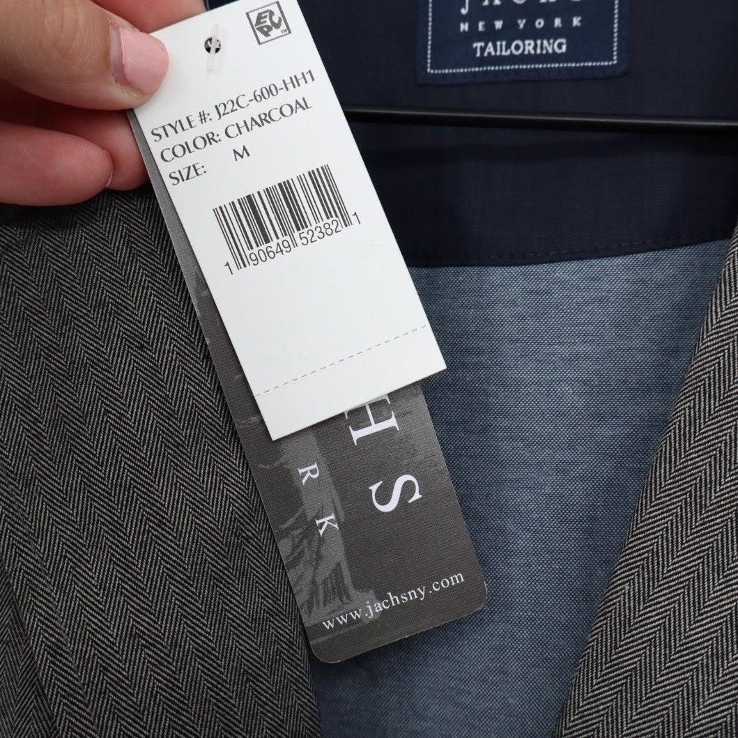 Jachs New York Tailoring Charcoal Herringbone Blazer Jacket Men's Size M
