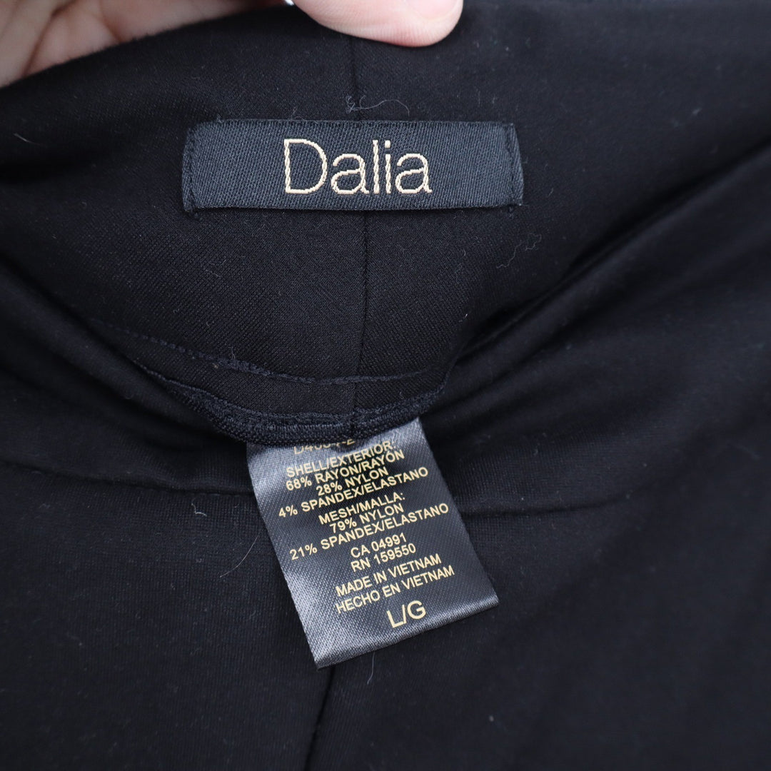 Dalia Womens Black Pull On Slim Ankle Pants Stretch Ponte Work Trousers Size L