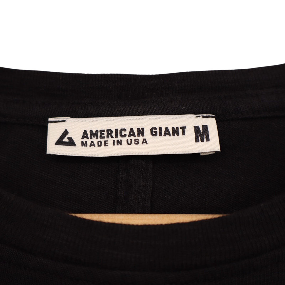 American Giant Premium Slub T-Shirt Womens M Black Cotton Crew Neck Long Sleeve