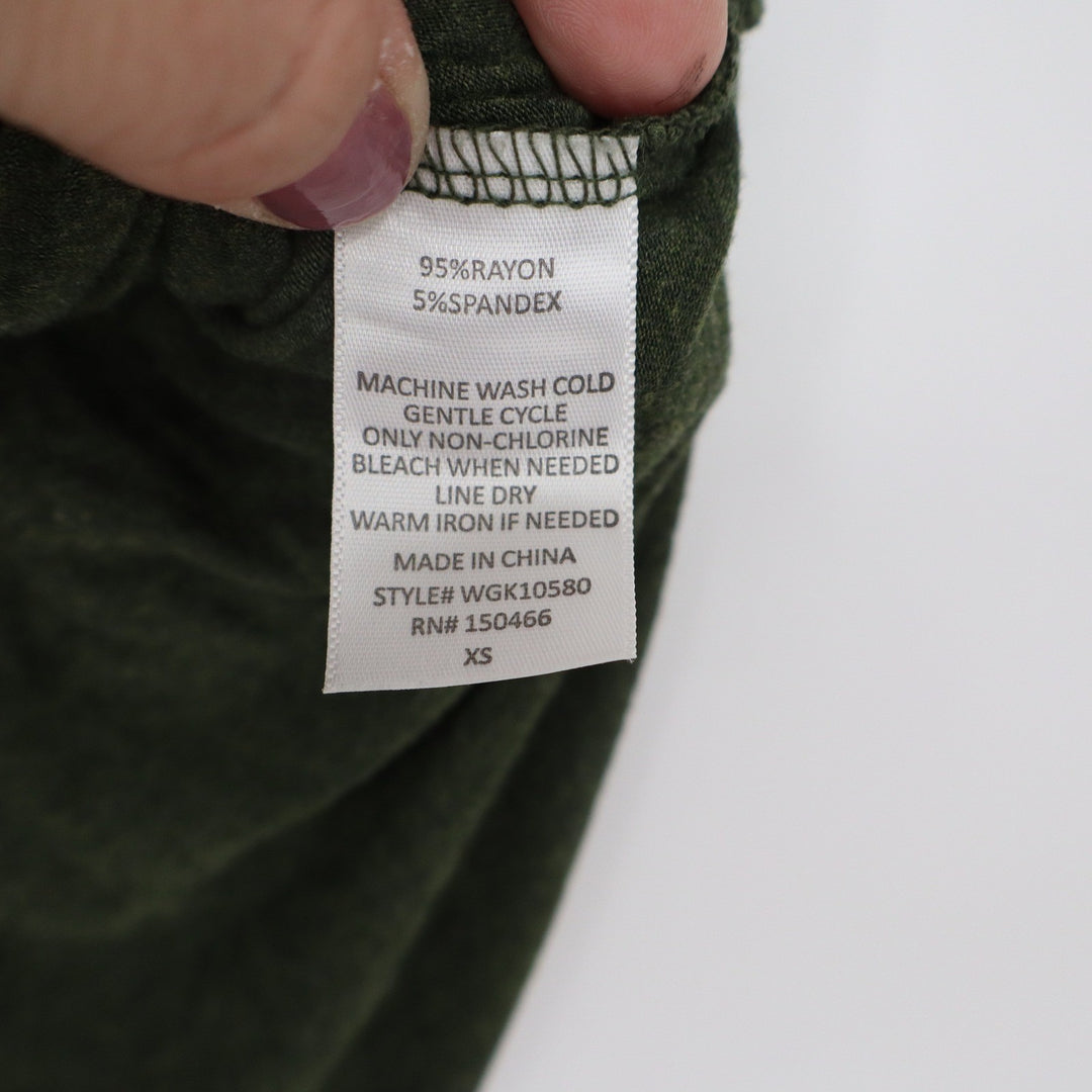 Market & Spruce Olive Green Heather Pocket Scoop Neck Tee XS