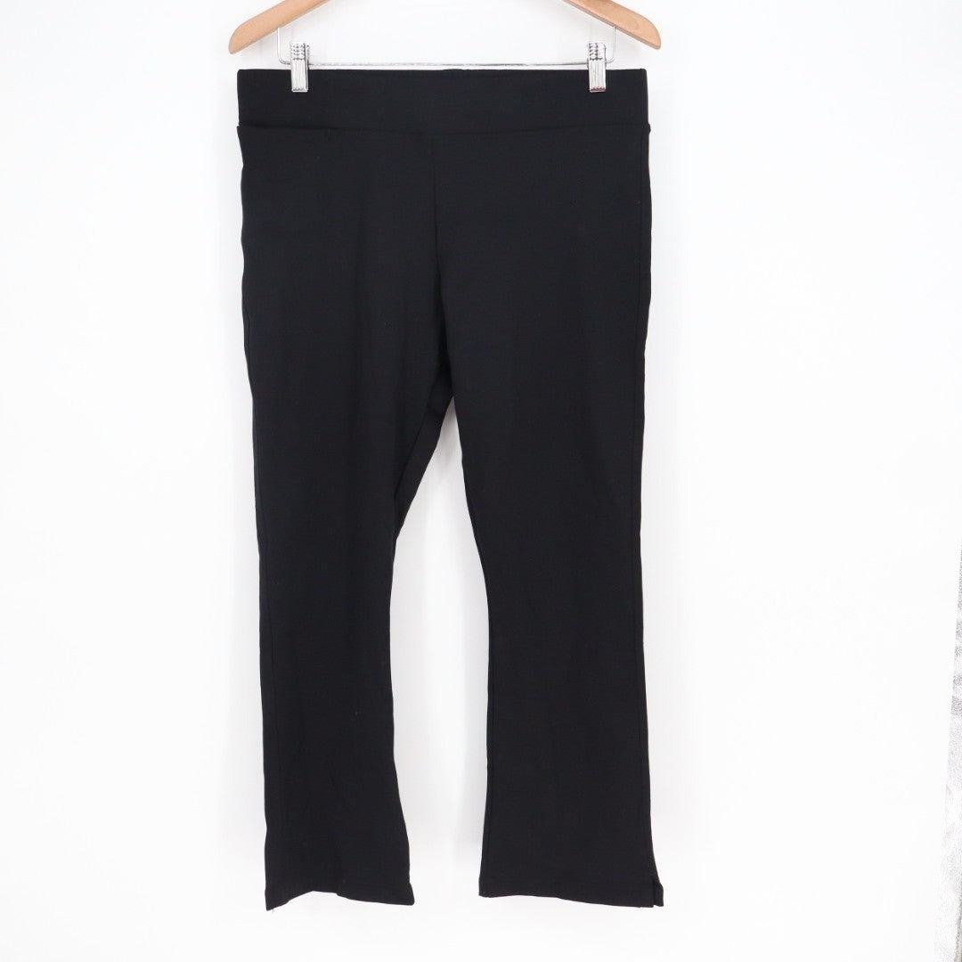 American Giant Ponte Kick Flare Pants Womens 14 Black Stretch Cropped Streetwear