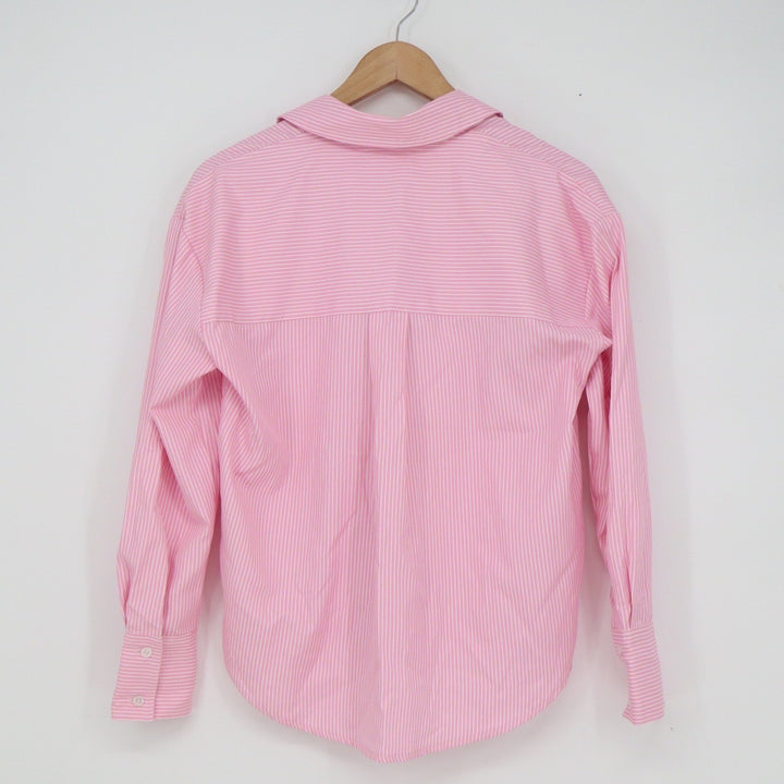 Eliane Rose Pink Pinstripe Button Down Shirt Womens XS Long Sleeve Collared Top