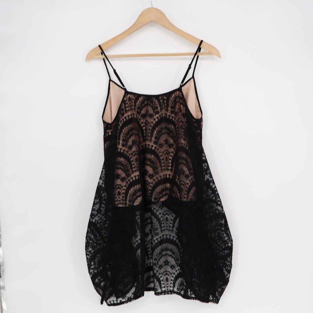 Current Air Los Angeles Black Lace High Low Camisole Top Womens Small