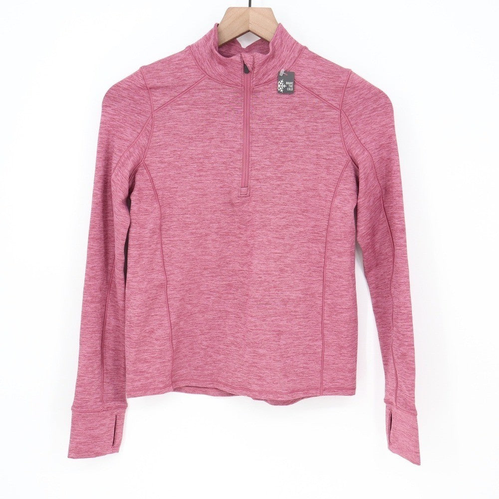 DSG Girls Rose Coffee Spacedye Cold Weather Compression 1/4 Zip Pullover Size S