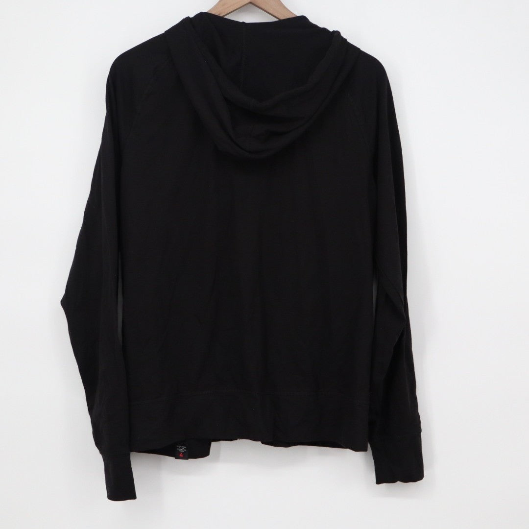 American Giant Lightweight Full Zip Hoodie Women's Large Black Fleece Lined