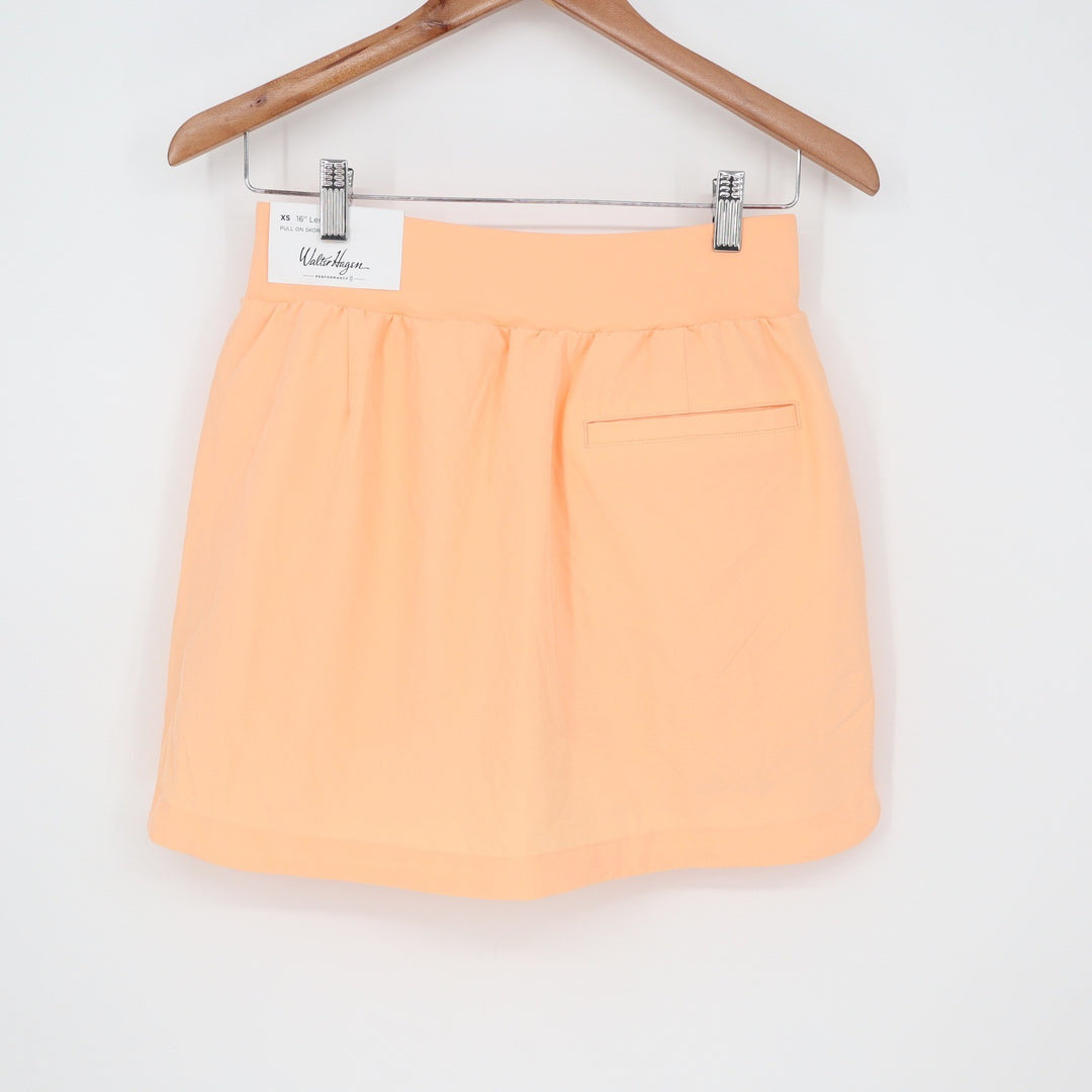 Walter Hagen P11 16" Lightweight Core Golf Skort Peach Fuzz Orange Womens XS NEW