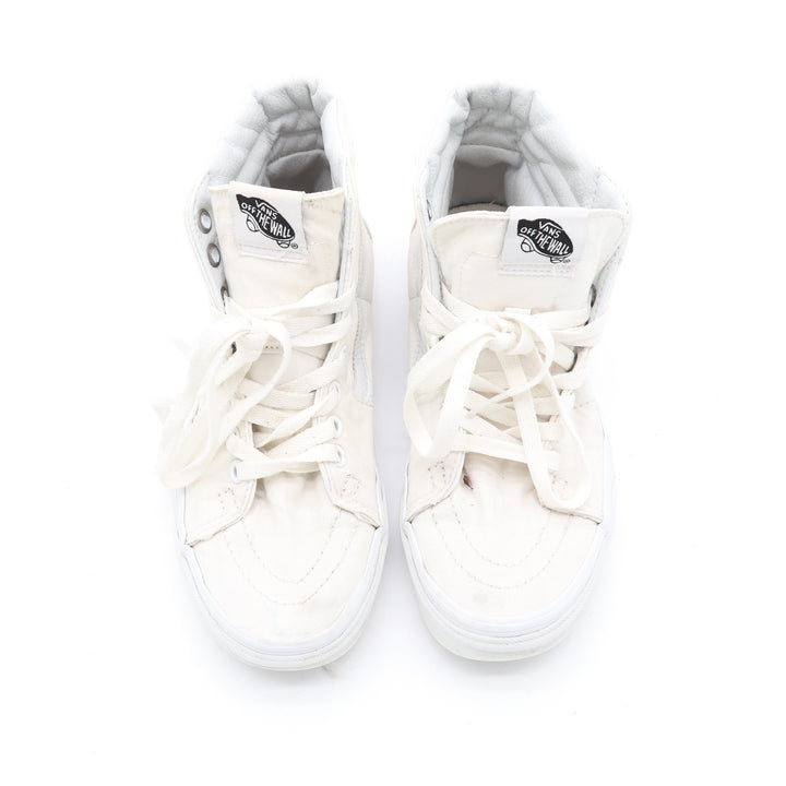 Vans Sk8-Hi High Top Sneakers Off White Canvas Skate Shoes Womens 6.5
