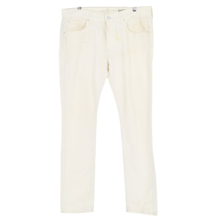 7 For All Mankind Paxtyn Skinny Jeans Mens 34 White Cotton ATA13948A USA Made