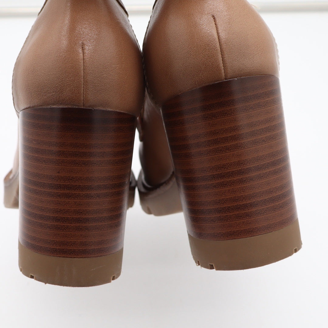 Patrizia by Spring Step Dajah Tan Platform Lug Sole Block Heel Loafers 38 7.5-8