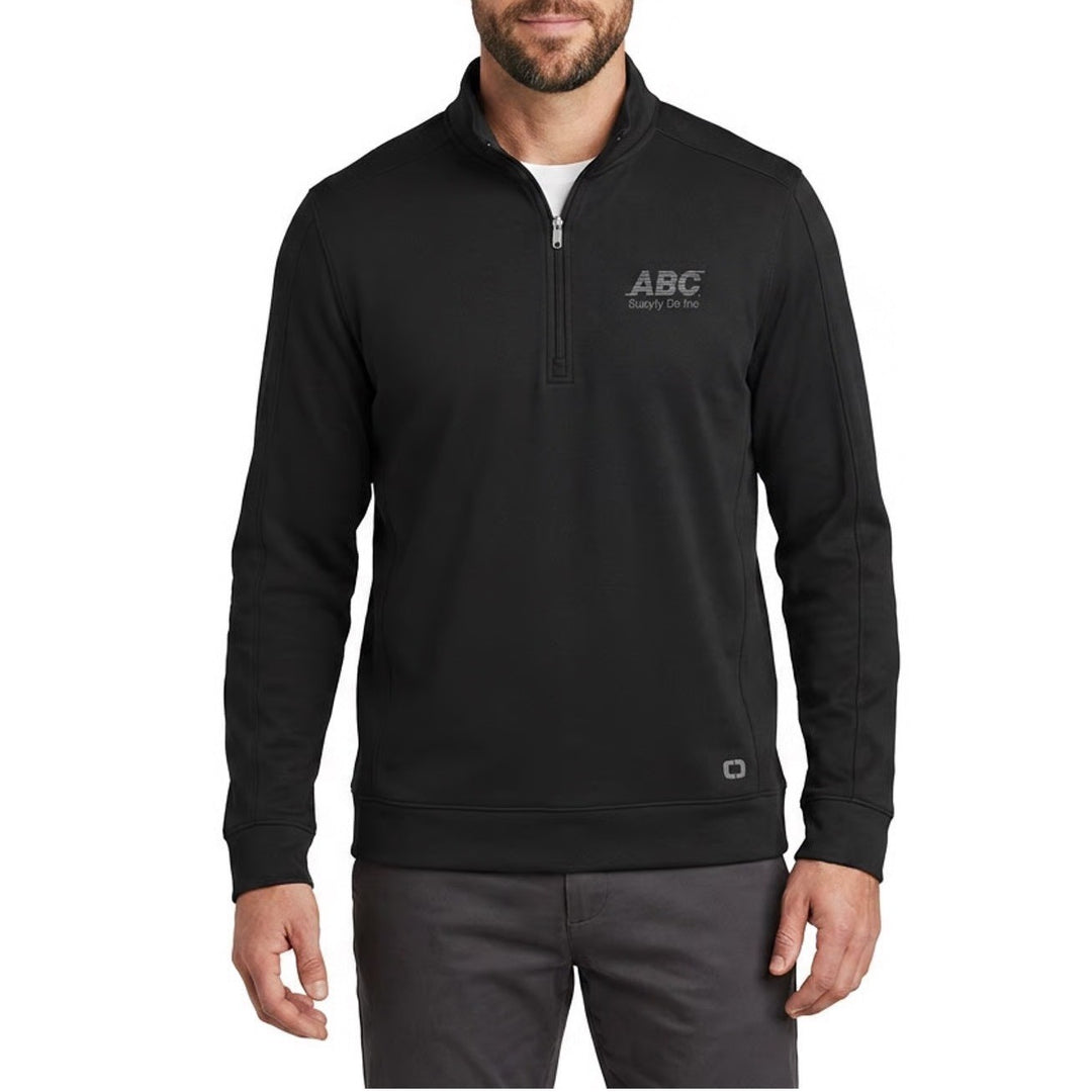 Ogio Sweatshirt Mens 2XL Black Stretch ABC Supply Co. Quarter Zip Long Sleeve