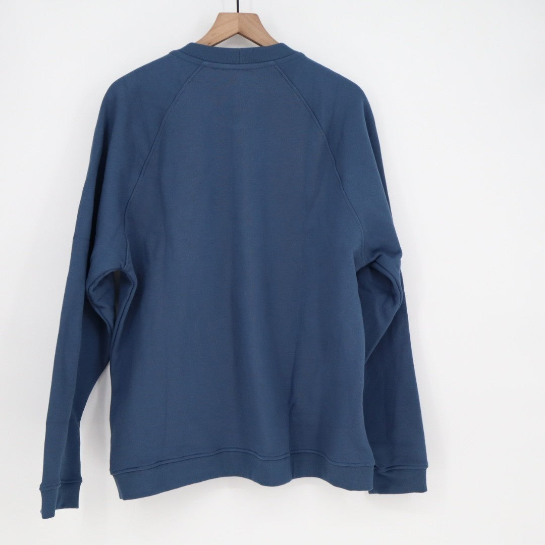 American Giant Midweight T-Shirt Mens XL Navy Cotton Snap Henley Raglan Sleeve