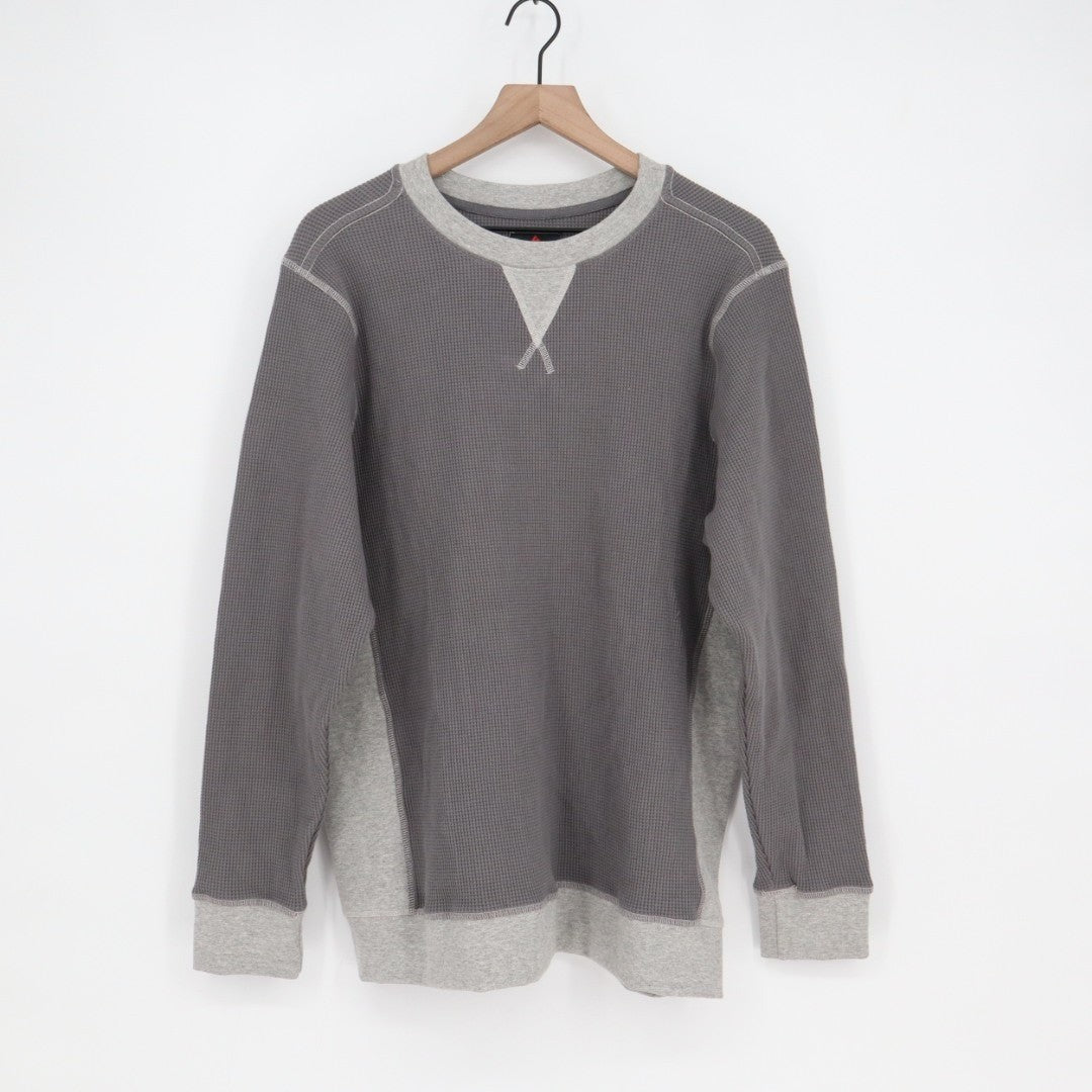 American Giant Colorblock Summit T-Shirt Mens XL Gray Waffle Knit Long Sleeve