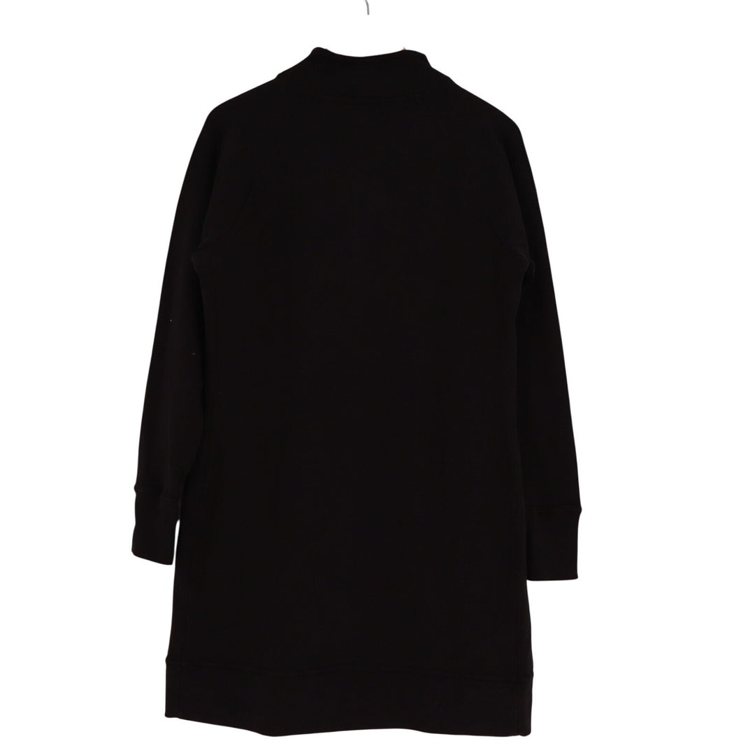 American Giant Moto Dress Womens Large Black Cotton Quarter Zip Long Sleeve
