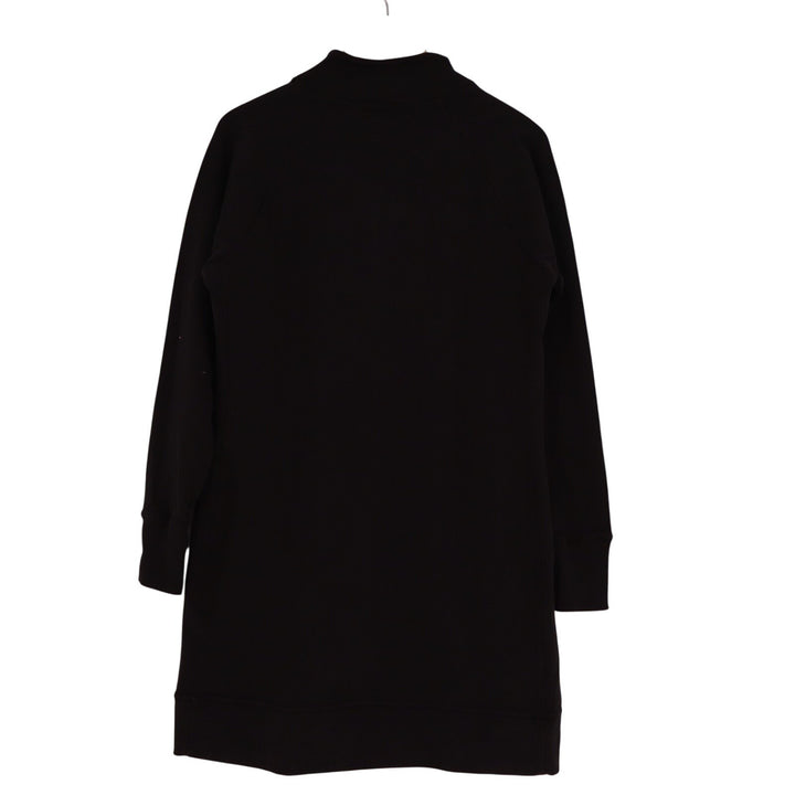 American Giant Moto Dress Womens Large Black Cotton Quarter Zip Long Sleeve