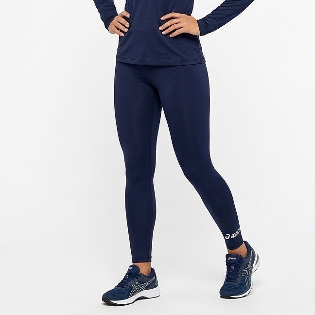 Asics Leggings Womens Medium Navy Stretch Elastic Waist Performance Skinny Leg